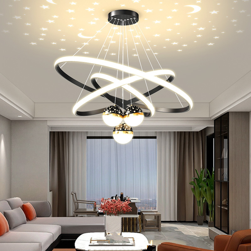 顾家照明客厅灯吊灯简约现代北欧轻奢创意网红餐厅灯满天星吊线灯玄关