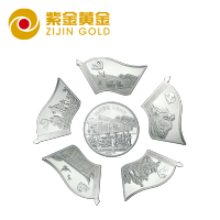 紫金黄金(ZiJin)旗帜古田 古田会议纪念银币套装 足银999 旗帜古田足银套装130克