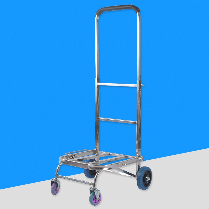 定做折叠行李车拉货车便携载重王手拉车不锈钢买菜拖车家用小拉车