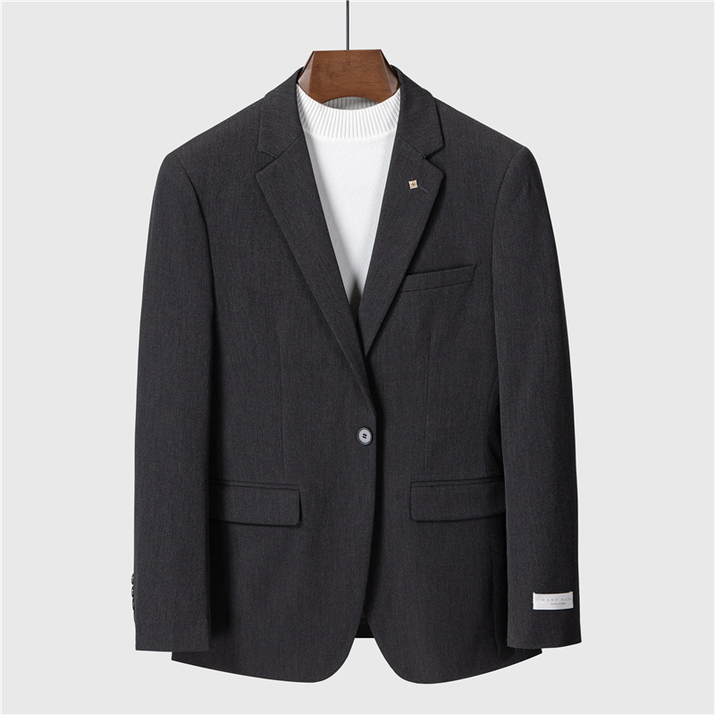 上衣四季2021新品青年平驳领宽松一粒单排扣单西商务休闲百搭职业西装