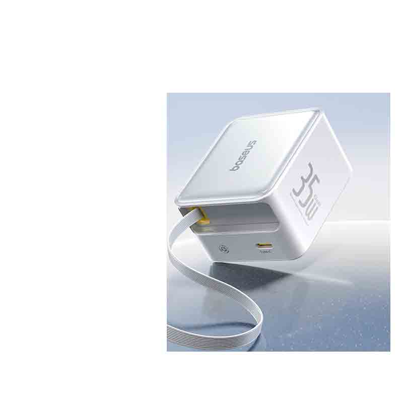 倍思倍思Nomos 35W氮化镓桌面充电器多口快充头自带伸缩线兼容PD30W适用华为小米平板手机