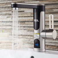 TCL电热水龙头速热即热式加热厨房卫生间热水器水龙头家用小厨宝 3000W银色厨用普通款