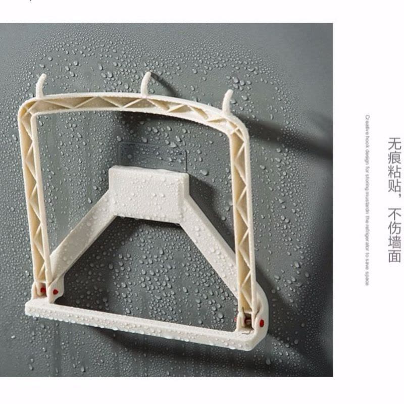折叠脸盆架壁挂无痕卫生间免打孔浴室挂钩毛巾架置物架厨房挂盆架 北欧白 加厚自动回弹脸盆架[1个装]图片