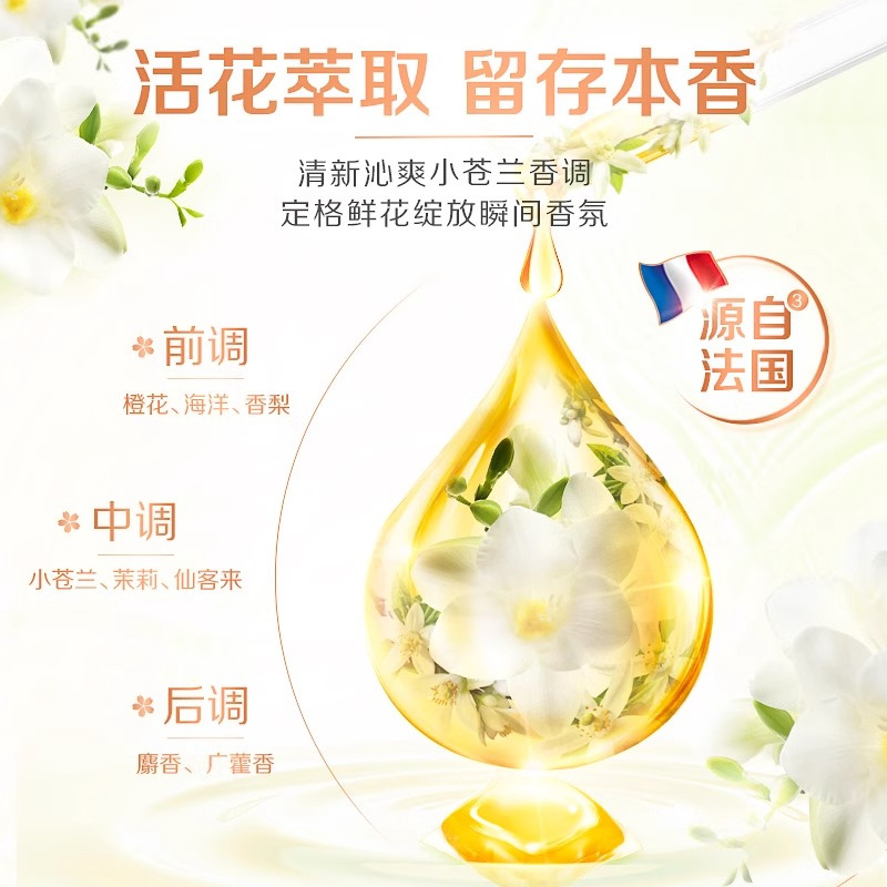 立白洗衣凝珠小苍兰浓缩香氛持久留香强效去渍柔顺家用高清大图