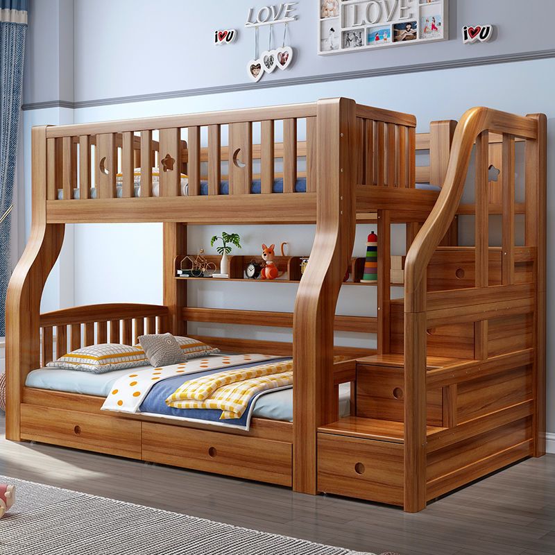 胡桃木儿童床实木上下铺 上下床高低床 双人床成人子母床男女孩双层床