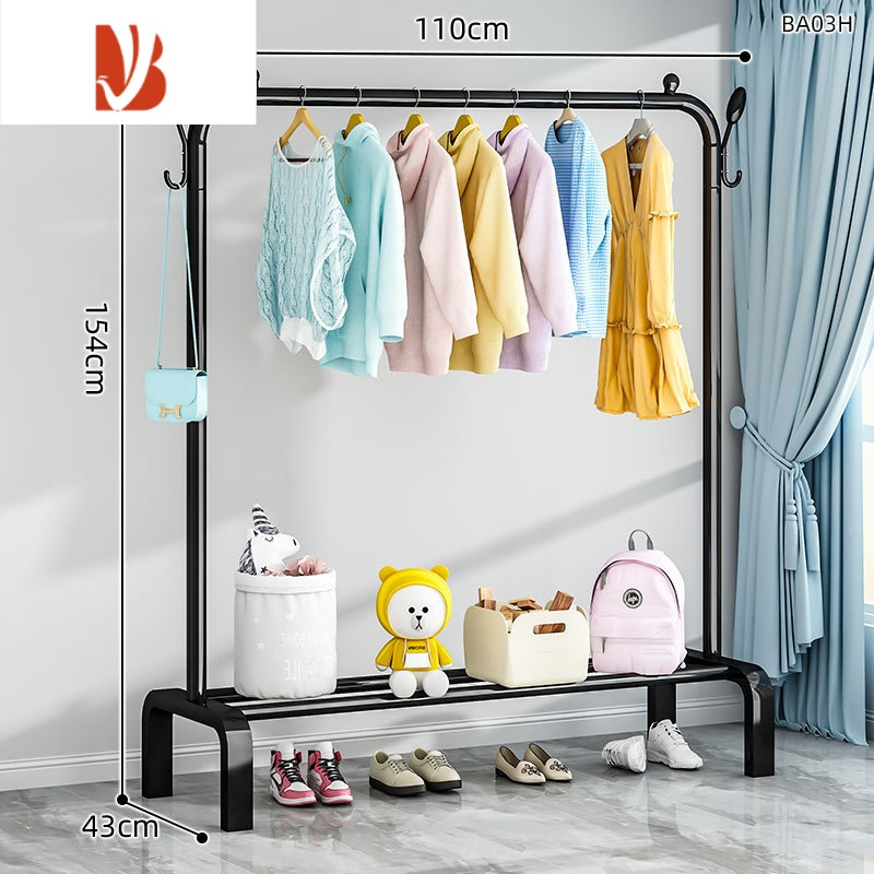 三维工匠晾衣架落地卧室家用挂衣架简易折叠阳台凉衣杆室内收纳晒衣服