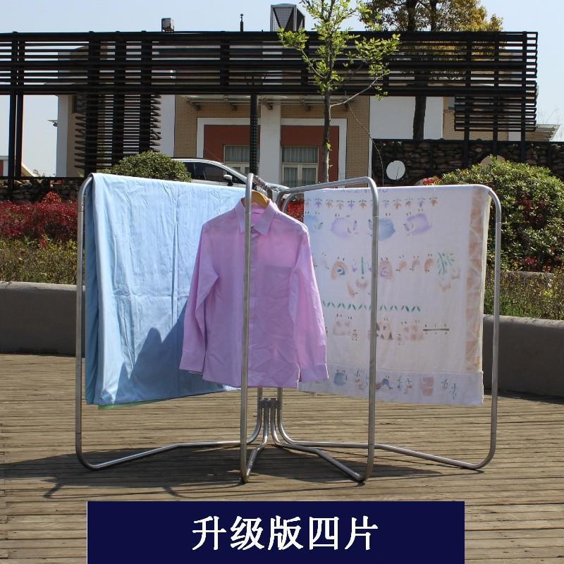 不锈钢扇形落地折叠晾衣架晾衣杆晒被子旋转别墅庭院晒被架三维工匠四