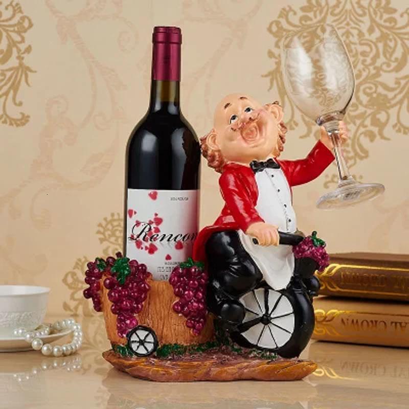 时尚欧式现代艺术品家居 客厅厨师红酒架 电视柜酒柜装饰品摆件送女朋友七夕情人节礼物