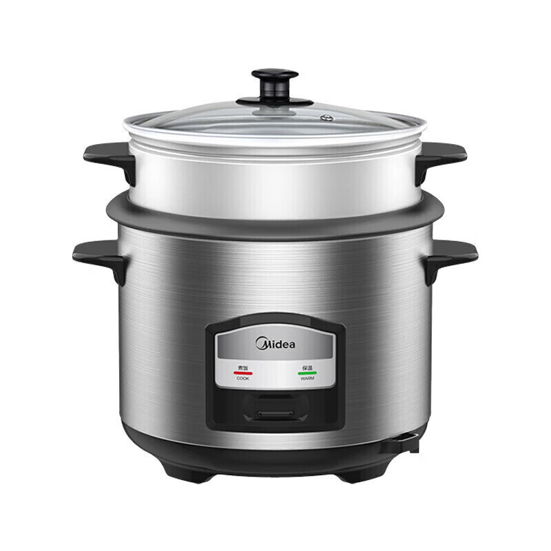 美的(Midea)电饭锅5.5L容量加高蒸屉金属机 身家用多用安全防干烧电饭煲 MG-AFG5570