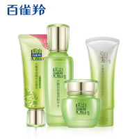 百雀羚(PECHOIN)水嫩倍现护肤套装（95g+100ml+50g+40g）「盈泽保湿 舒缓均衡」通用补水保湿控油