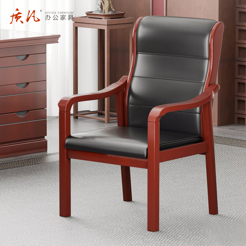 质凡 耳朵椅实木西皮办公椅 /ZF-YQY001/61*55*100cm高清大图