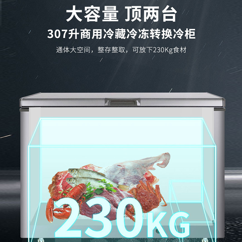 澳柯玛BC/BD-308HNEV 308L家用商用卧室冷柜一级节能减霜少霜冰柜顶开冷冻冷藏冰箱