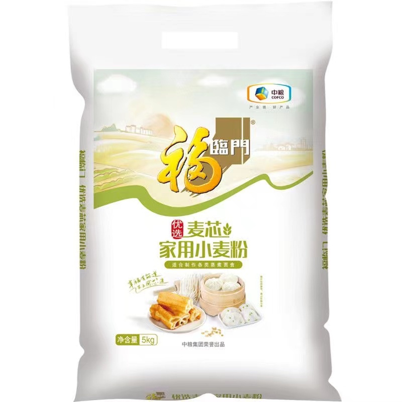 中粮福临门优选麦芯家用小麦粉5kg新老包装交替发货视频