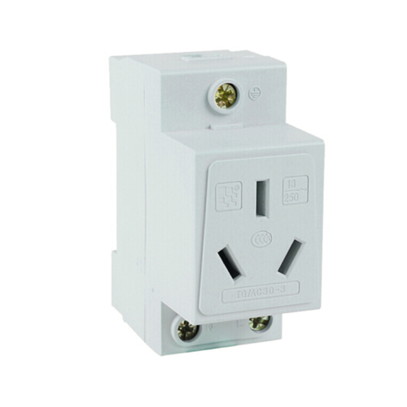 idiskk 模数化插座 ac30 三孔三插 配电箱插座 导轨插座