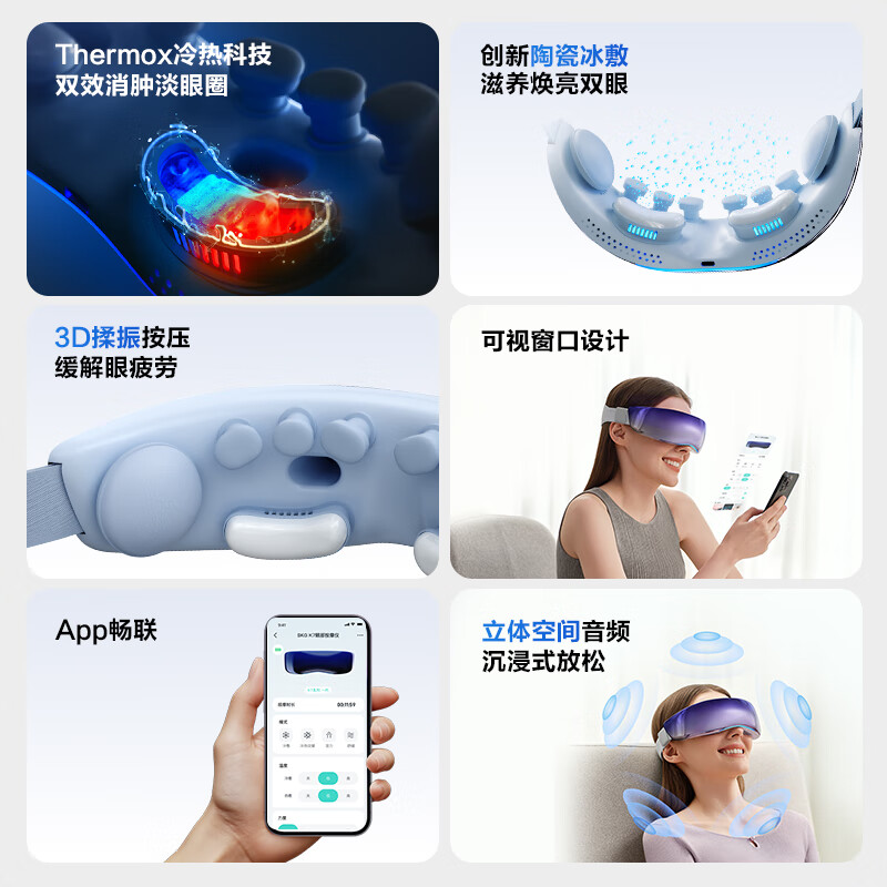 SKG眼部按摩仪K7冷热双敷+气囊+点振眼睛按摩器护眼美眼仪 送男女朋友父母实用生日礼物高清大图