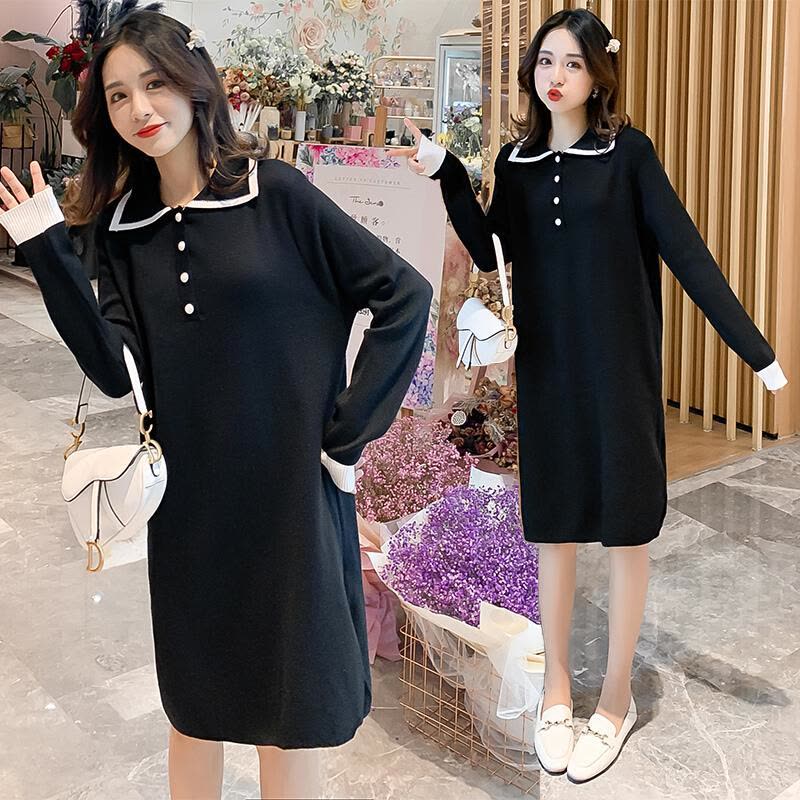 迪鲁奥(DILUAO)LYL 孕妇装 哺乳衣外出 月子服秋冬 哺乳衣外出秋装 哺乳针织毛衣裙中长款连衣裙F778-53图片