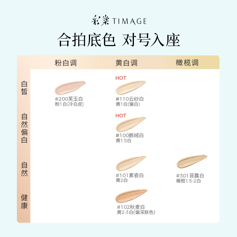 彩棠雾瓷薄纱持妆粉底液饰颜遮瑕膏200芙玉白15ml高清大图