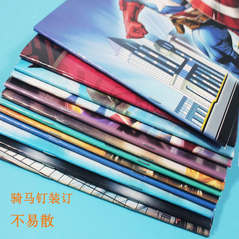 小学生图画本空白画画本幼儿园美术本绘画本A4卡通动漫带贴画本子 A4 王者荣耀 3本装