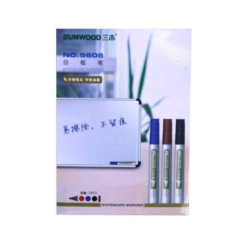 三木(SUNWOOD) 10支装 5606 高级易檫白板笔 办公文具 白板笔