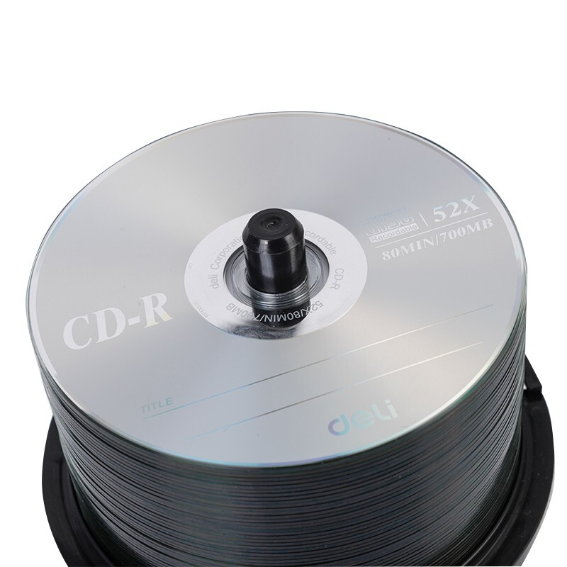 得力(deli)空白光盘CD-R车载MP3刻录碟50片盒装 CD-R 3725[700MB 52倍速]高清大图