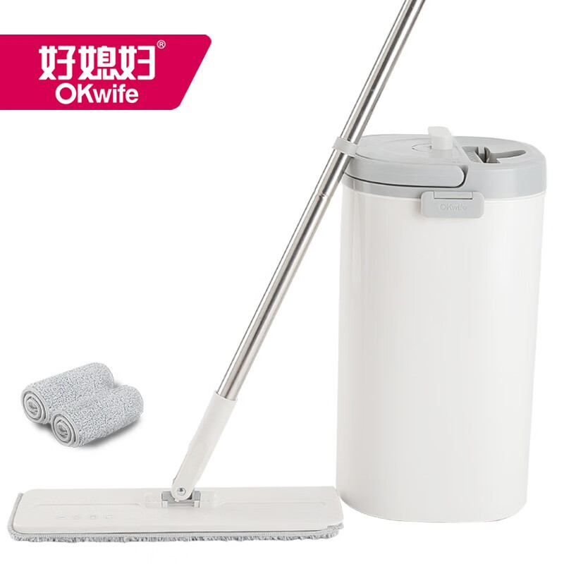 好媳妇平板拖把 免手洗双向平拖 35cm塑板 2块布 AGW-4501