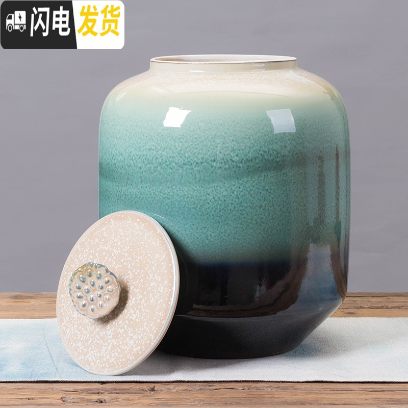 三维工匠景德镇陶瓷米缸大米桶50斤家用20斤装储米箱带盖密封防虫防潮米桶收纳桶高清大图