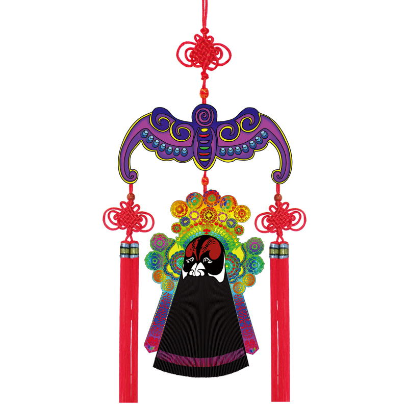 福人福地伴手礼国潮汽车礼品中式挂饰国潮风京剧传统家居挂件中国结吉祥中国风 霸王(19*45cm）