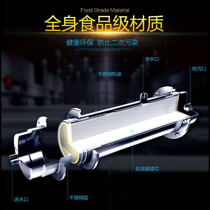 安之星管道净水器 不锈钢超滤净水机H1000A 大流量中央净水机 AZX-08UF-H1200A
