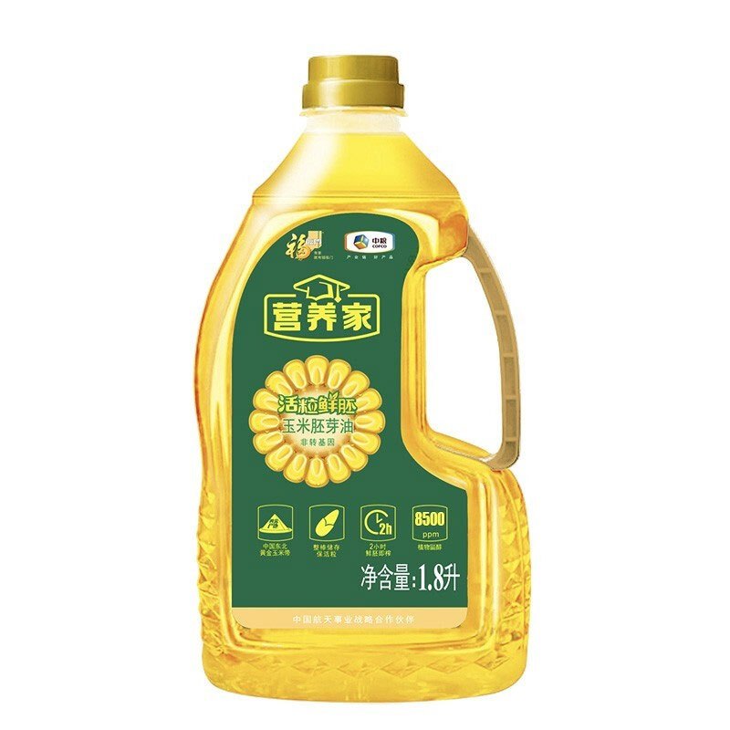 福临门 营养家活粒鲜胚 玉米胚芽油 1.8L高清大图