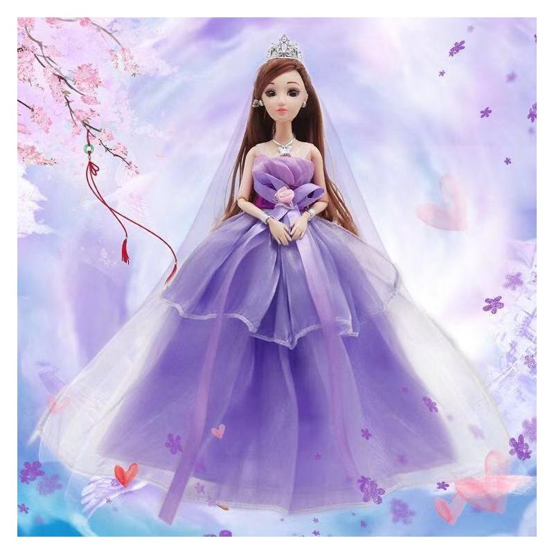 会唱歌的芭比娃娃冰雪公主娃娃换装芭比礼盒女孩玩具娃娃套装韩纱粉12