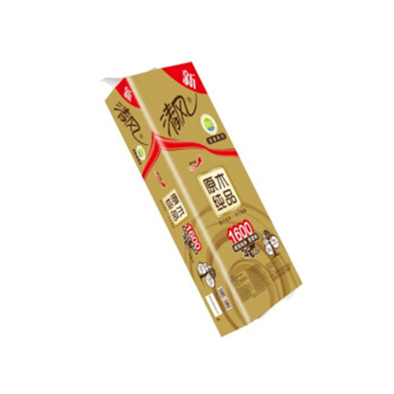 清风原木纯品纸金装4层有芯卷纸 10卷(21173箱起订,低于起订量不发货)