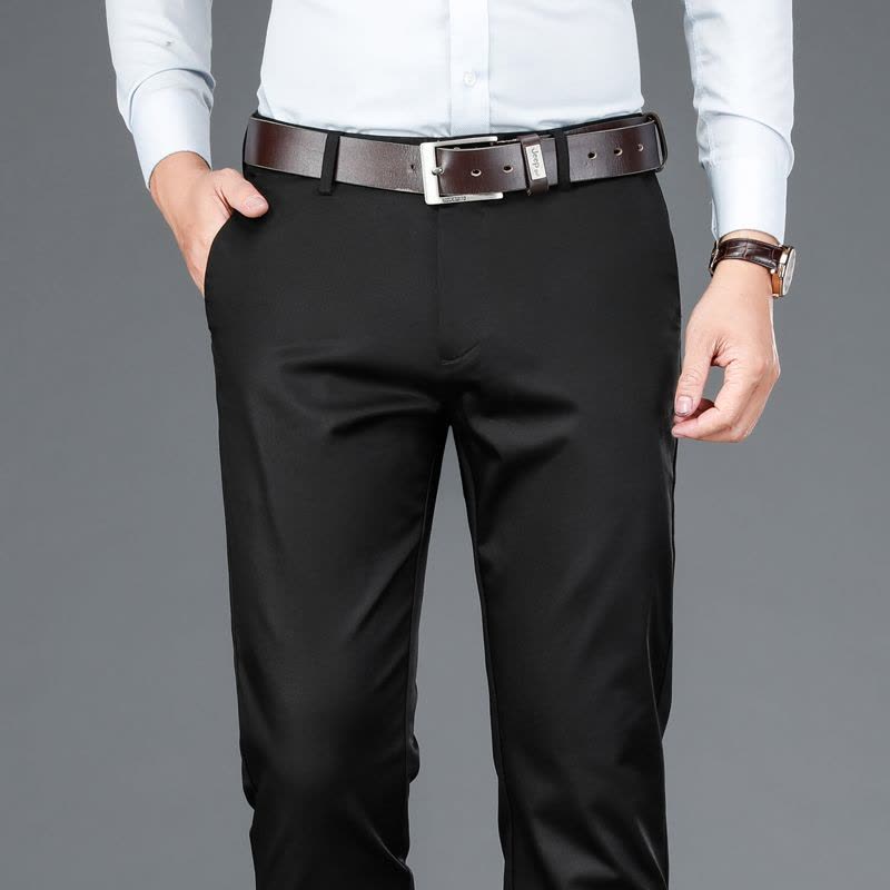 老爺車(LAOYECHE)冬季厚款休闲裤男大码长裤宽松直筒男裤天丝免烫冬天西裤男士裤子图片