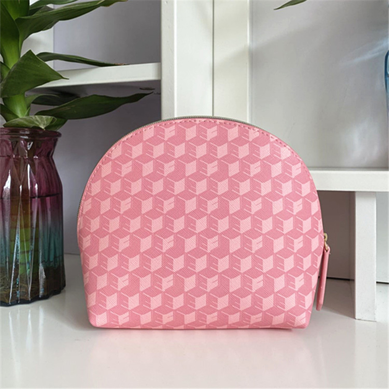 雅诗兰黛esteelauder粉色印花贝壳型化妆包简约收纳包女士手拿包便携