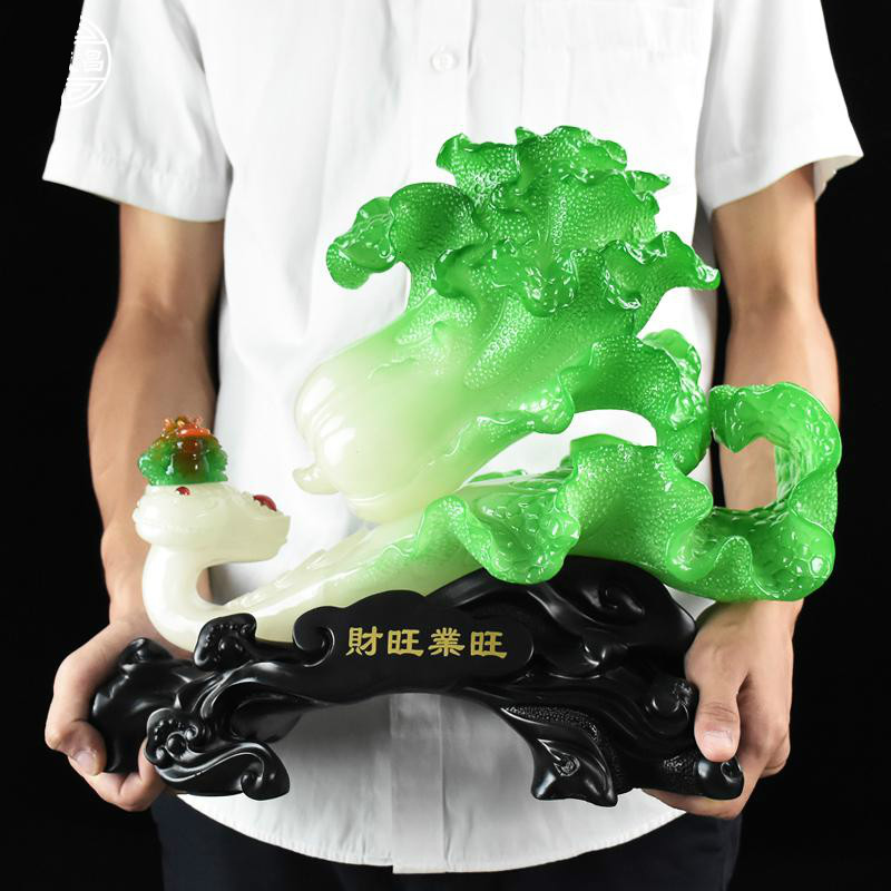 美帮汇玉白菜摆件客厅酒柜店铺吧台物装饰家居饰品开业礼品高清大图