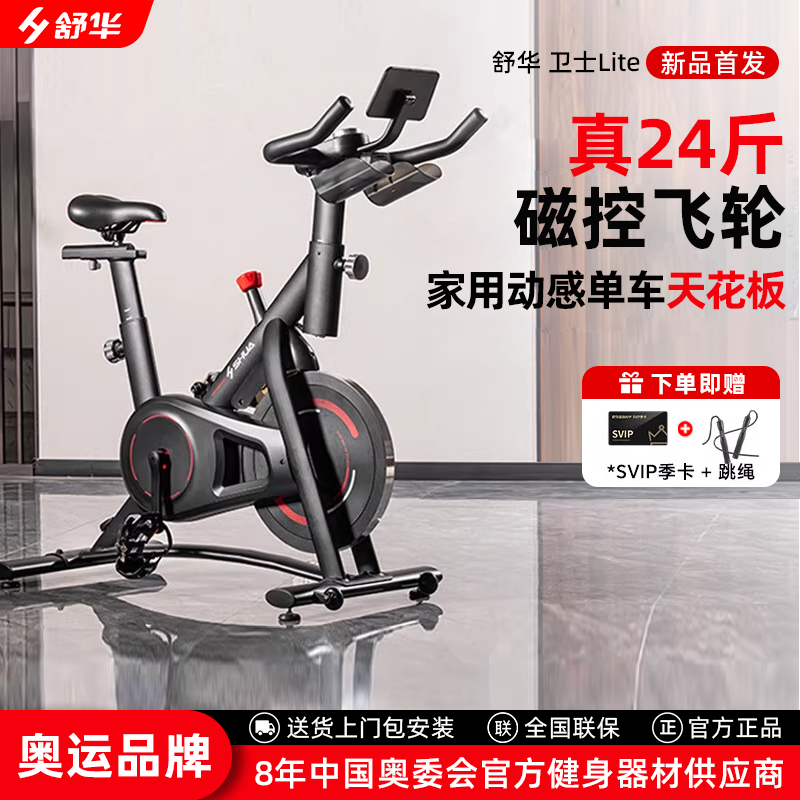 舒华动感单车家用静音磁控调阻室内健身车健身器材B382卫士Lite