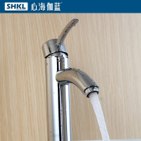 心海伽蓝水龙头套餐 全铜冷热龙头下水器加厚角阀下水管1114