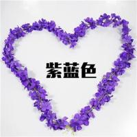 新款仿真紫罗兰绣球花串紫藤花假花藤婚庆室内吊顶藤条装饰吊花串 蓝紫色(一包5条)