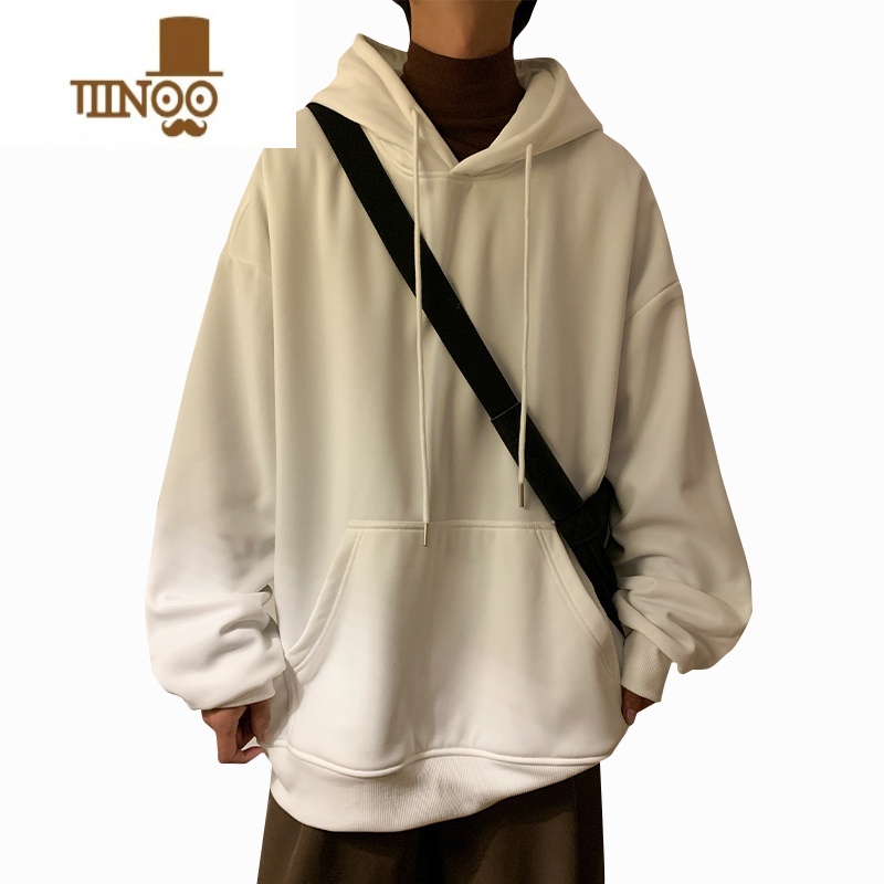 YANXUoversize纯色基础款卫衣男潮牌美式复古长袖衣服连帽外e高清大图
