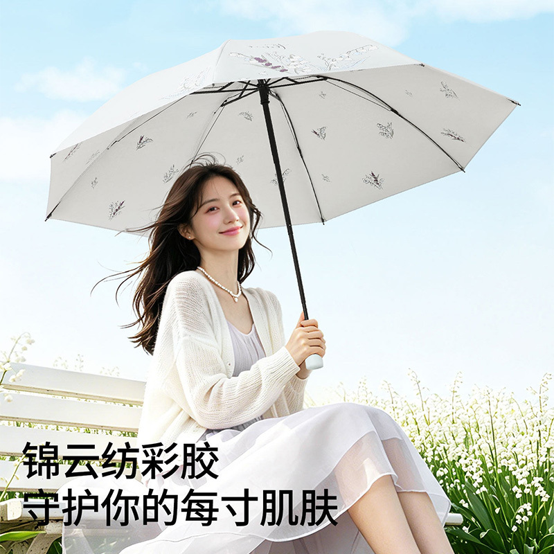 天堂伞雨伞不易外翻抗风骨架铃兰细语系列33959E高清大图