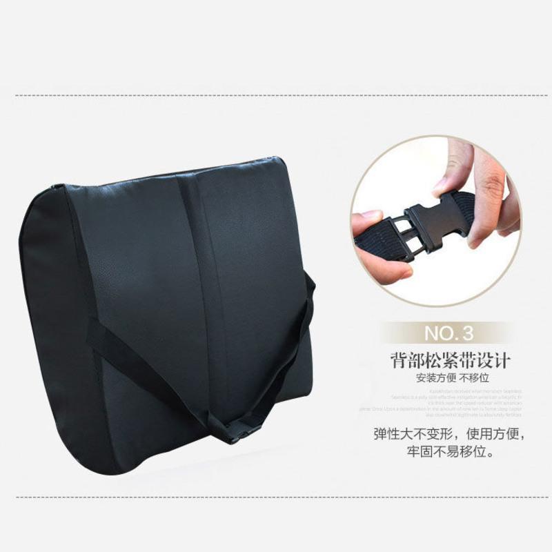 汽车腰靠电动按摩靠枕车用腰枕车载腰垫座椅靠背腰部支撑护腰靠垫 黑红色头枕一对(2个装)