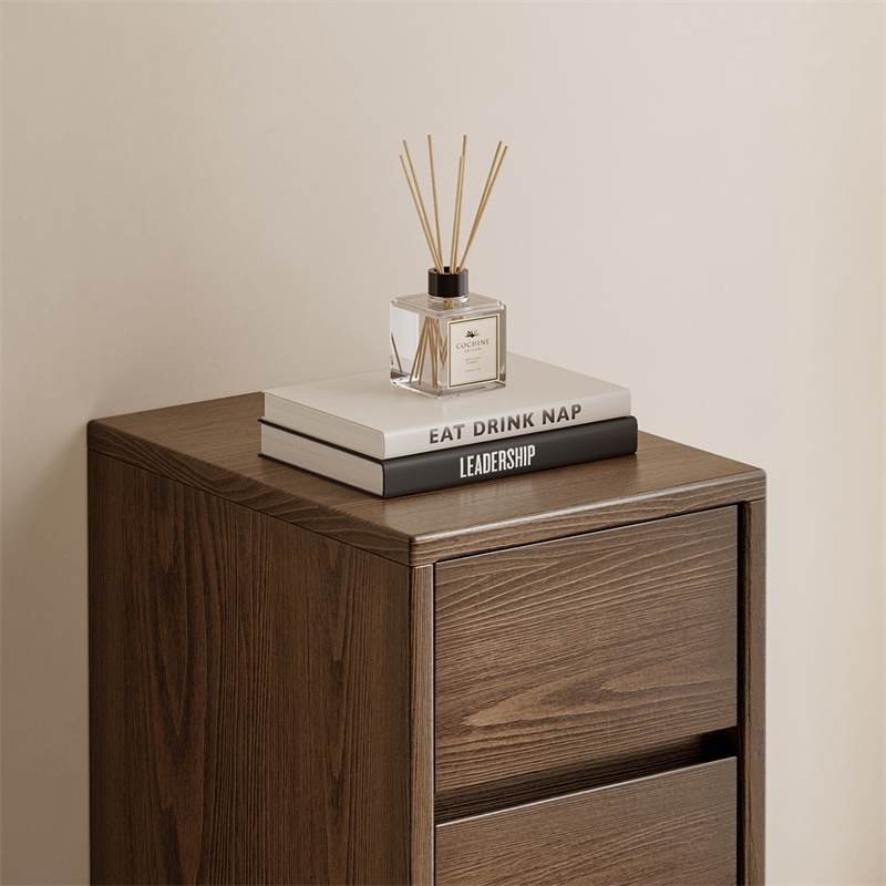 全友家居实木斗柜组合卧室床头柜客厅沙发边柜窄缝收纳多用柜子高清大图