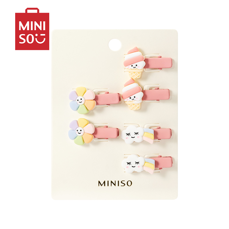名创优品(miniso) 可爱卡通儿童发夹橡皮筋【6只装儿童套装（混)】报价_参数_图片_视频_怎么样_问答-苏宁易购