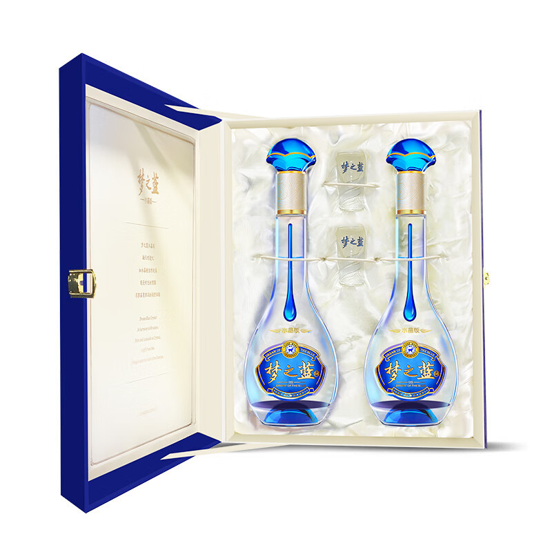 洋河梦之蓝M3水晶版 52度550ml*2瓶 礼盒装 浓香型白酒