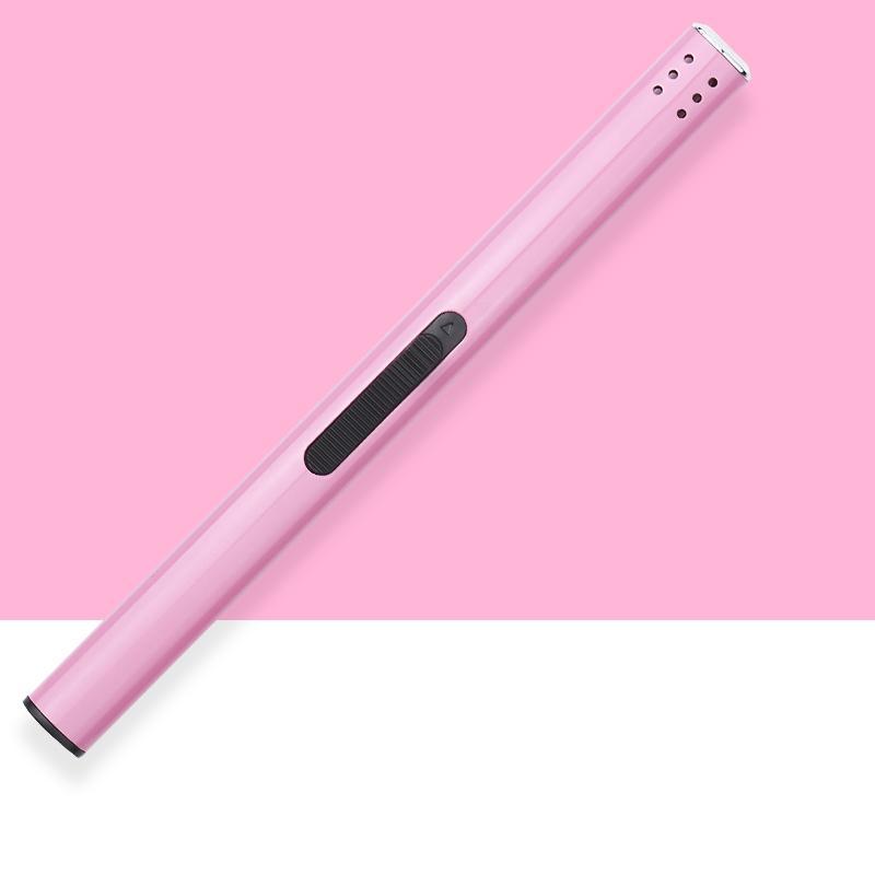 香薰蜡烛电子点火器香氛点火枪厨房家用燃气可充气加长打火机棒-黑色