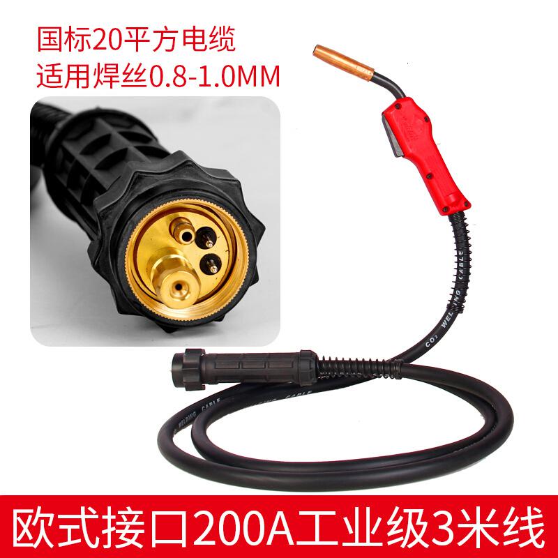 BONJEAN二保焊二氧化碳气保焊焊把线欧式500A/50A/200A焊机配件 欧式200A3米[工业款]高清大图