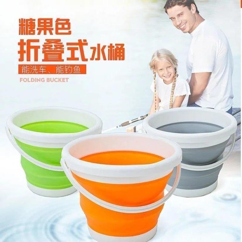 迷你便携式 折叠桶 超声波懒人洗衣神器涡轮清洗器洗衣机配件-- 蓝色桶(10L)不含清洗器不含赠品