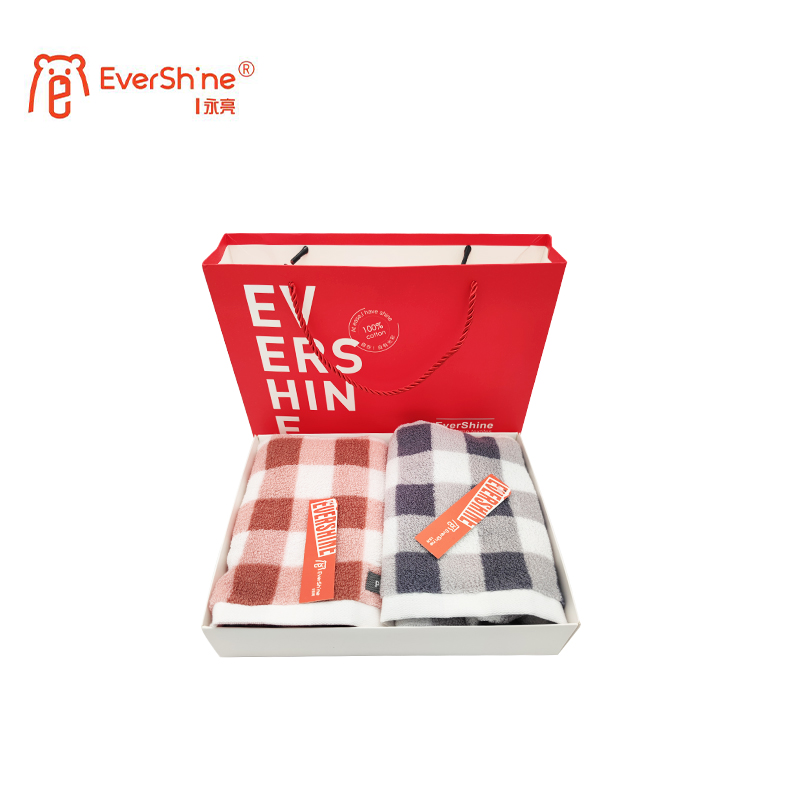 永亮毛巾布拉格调面巾74*34cm 100g两条装/盒高清大图