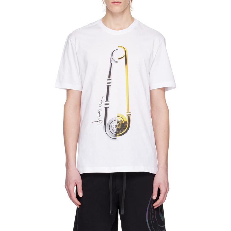 Versace奢侈品服饰男徽标短袖T恤 10086741A062222W580- 2024新款高清大图