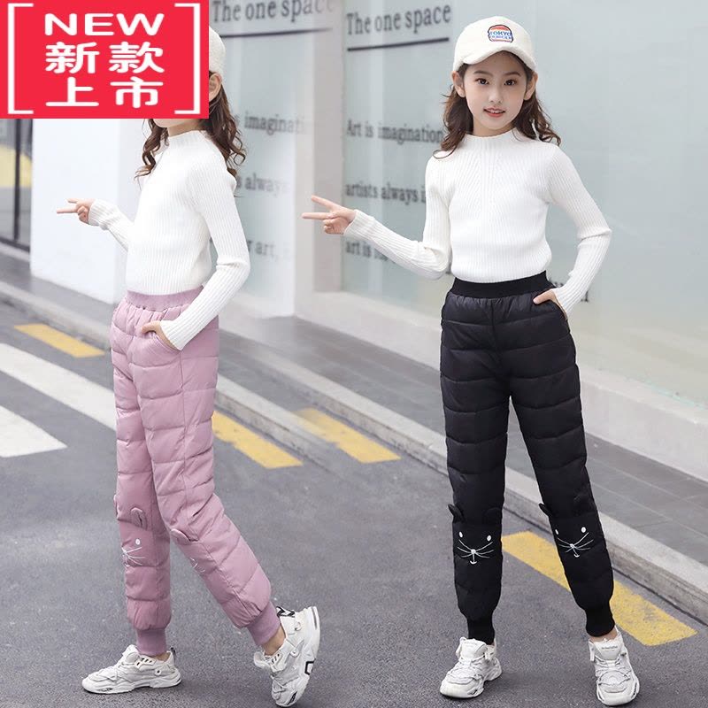 可莉允女童加绒裤高腰童装冬季长裤中大童加厚保暖夹棉儿童棉裤外穿裤子保暖裤图片