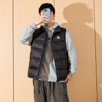 [2.5折价225元]唐狮秋冬冬季新款保暖马甲男羽绒背心百搭前胸小标羽绒背心